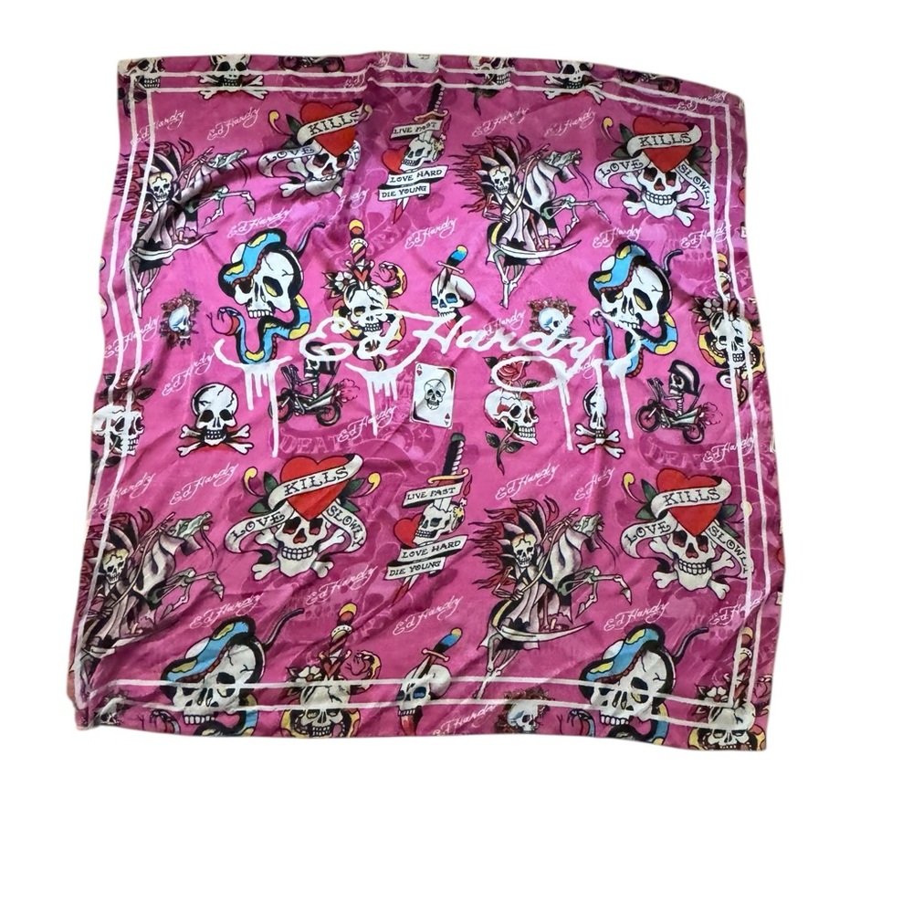 Ed Hardy Vibrant Pink Tattoo Scarf